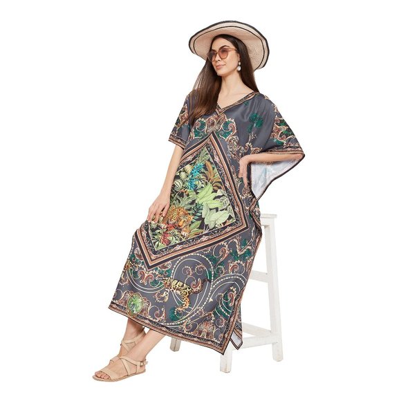 Animal Printed Plus Size Polyester Kaftan Dress for Women by Gypsie Blu - Picture 7 of 8